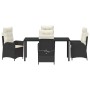 Conjunto de Comedor de Jardín 5 pcs Negro ratán sintético en Sillas de jardín | Comprar online en Foru.es