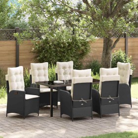 Conjunto de Comedor de Jardín 7 pcs Negro ratán sintético en Sillas de jardín | Comprar online en Foru.es