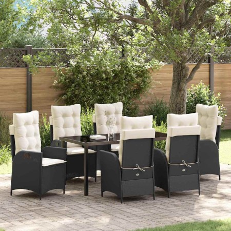 Conjunto de Comedor de Jardín 7 pcs Negro ratán sintético en Sillas de jardín | Comprar online en Foru.es