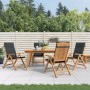 Sillas de jardín reclinables y cojines 4 uds madera maciza teca de vidaXL, Sillas de jardín - Ref: Foro24-3196470, Precio: 69...