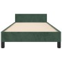 Estructura cama con cabecero terciopelo verde oscuro 90x190 cm de vidaXL, Camas y somieres - Ref: Foro24-347546, Precio: 91,6...