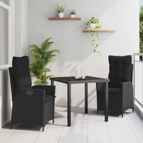 Conjunto de Comedor de Jardín 3 pcs Negro ratán sintético en Sillas de jardín | Comprar online en Foru.es