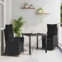 Conjunto de Comedor de Jardín 3 pcs Negro ratán sintético en Sillas de jardín | Comprar online en Foru.es