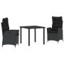 Conjunto de Comedor de Jardín 3 pcs Negro ratán sintético en Sillas de jardín | Comprar online en Foru.es