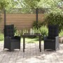 Conjunto de Comedor de Jardín 3 pcs Negro ratán sintético en Sillas de jardín | Comprar online en Foru.es