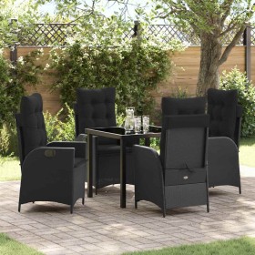 Conjunto de Comedor de Jardín 5 pcs Negro ratán sintético en Sillas de jardín | Comprar online en Foru.es