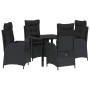 Conjunto de Comedor de Jardín 5 pcs Negro ratán sintético en Sillas de jardín | Comprar online en Foru.es