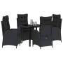 Conjunto de Comedor de Jardín 5 pcs Negro ratán sintético en Sillas de jardín | Comprar online en Foru.es