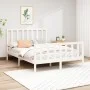 Solid white pine wood bed frame 140x190 cm by vidaXL, Beds and slatted bases - Ref: Foro24-3106684, Price: 134,16 €, Discount: %
