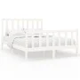 Solid white pine wood bed frame 140x190 cm by vidaXL, Beds and slatted bases - Ref: Foro24-3106684, Price: 134,16 €, Discount: %