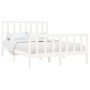 Estructura de cama de madera maciza de pino blanco 140x190 cm de vidaXL, Camas y somieres - Ref: Foro24-3106684, Precio: 138,...
