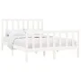 Solid white pine wood bed frame 140x190 cm by vidaXL, Beds and slatted bases - Ref: Foro24-3106684, Price: 134,16 €, Discount: %