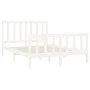 Solid white pine wood bed frame 140x190 cm by vidaXL, Beds and slatted bases - Ref: Foro24-3106684, Price: 134,16 €, Discount: %