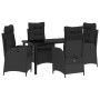 Conjunto de Comedor de Jardín 5 pcs Negro ratán sintético en Sillas de jardín | Comprar online en Foru.es