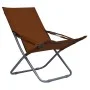 Sillas de playa plegables 2 unidades tela marrón de vidaXL, Sillas de jardín - Ref: Foro24-47906, Precio: 99,68 €, Descuento: %
