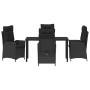 Conjunto de Comedor de Jardín 5 pcs Negro ratán sintético en Sillas de jardín | Comprar online en Foru.es