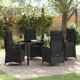 Conjunto de Comedor de Jardín 5 pcs Negro ratán sintético en Sillas de jardín | Comprar online en Foru.es