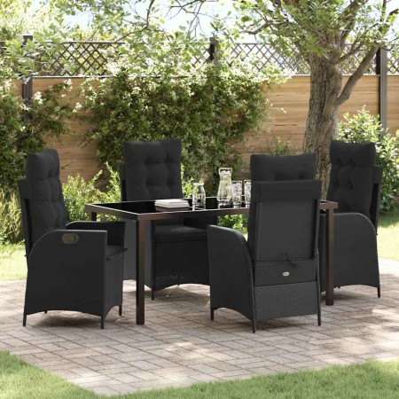 Conjunto de Comedor de Jardín 5 pcs Negro ratán sintético en Sillas de jardín | Comprar online en Foru.es