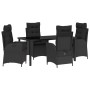 Conjunto de Comedor de Jardín 5 pcs Negro ratán sintético en Sillas de jardín | Comprar online en Foru.es
