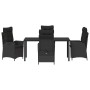 Conjunto de Comedor de Jardín 5 pcs Negro ratán sintético en Sillas de jardín | Comprar online en Foru.es