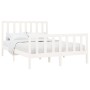 Estructura de cama de madera maciza de pino blanco 140x200 cm de vidaXL, Camas y somieres - Ref: Foro24-3106704, Precio: 132,...