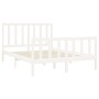 Estructura de cama de madera maciza de pino blanco 140x200 cm de vidaXL, Camas y somieres - Ref: Foro24-3106704, Precio: 132,...
