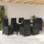 Conjunto de Comedor de Jardín 7 pcs Negro ratán sintético en Sillas de jardín | Comprar online en Foru.es