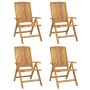 Sillas de jardín reclinables y cojines 4 uds madera maciza teca de vidaXL, Sillas de jardín - Ref: Foro24-3196470, Precio: 69...