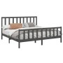 Estructura de cama de madera maciza de pino gris 200x200 cm de vidaXL, Camas y somieres - Ref: Foro24-3106725, Precio: 171,12...