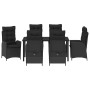 Conjunto de Comedor de Jardín 7 pcs Negro ratán sintético en Sillas de jardín | Comprar online en Foru.es
