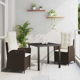 Conjunto de Comedor de Jardín 3 pcs Marrón ratán sintético en Sillas de jardín | Comprar online en Foru.es