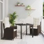 Conjunto de Comedor de Jardín 3 pcs Marrón ratán sintético en Sillas de jardín | Comprar online en Foru.es