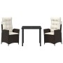 Conjunto de Comedor de Jardín 3 pcs Marrón ratán sintético en Sillas de jardín | Comprar online en Foru.es