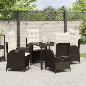 Conjunto de Comedor de Jardín 5 pcs Marrón ratán sintético en Sillas de jardín | Comprar online en Foru.es