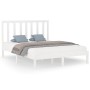 Estructura de cama de madera maciza blanca 160x200 cm de vidaXL, Camas y somieres - Ref: Foro24-3106779, Precio: 125,15 €, De...