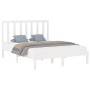 Estructura de cama de madera maciza blanca 160x200 cm de vidaXL, Camas y somieres - Ref: Foro24-3106779, Precio: 125,15 €, De...