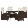 Conjunto de Comedor de Jardín 5 pcs Marrón ratán sintético en Sillas de jardín | Comprar online en Foru.es