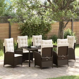 Conjunto de Comedor de Jardín 7 pcs Marrón ratán sintético en Sillas de jardín | Comprar online en Foru.es