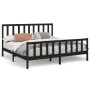 Estructura de cama de madera maciza de pino negra 200x200 cm de vidaXL, Camas y somieres - Ref: Foro24-3106727, Precio: 206,4...