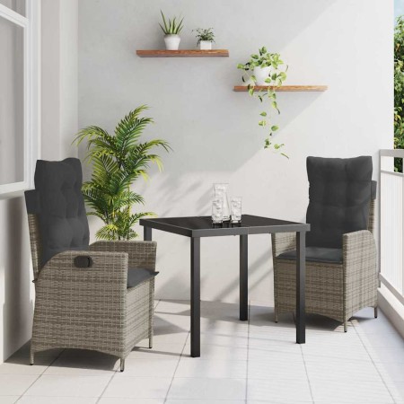 Conjunto de Comedor de Jardín 3 pcs Gris ratán sintético en Sillas de jardín | Comprar online en Foru.es