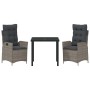 Conjunto de Comedor de Jardín 3 pcs Gris ratán sintético en Sillas de jardín | Comprar online en Foru.es