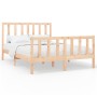 Estructura de cama madera maciza de pino 140x190 cm de vidaXL, Camas y somieres - Ref: Foro24-3106683, Precio: 127,61 €, Desc...