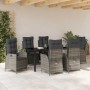 Conjunto de Comedor de Jardín 7 pcs Gris ratán sintético en Sillas de jardín | Comprar online en Foru.es