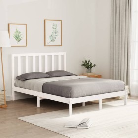 Estructura de cama madera maciza blanca 120x200 cm de vidaXL, Camas y somieres - Ref: Foro24-3106764, Precio: 114,93 €, Descu...