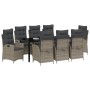 Conjunto de Comedor de Jardín 9 pcs Gris ratán sintético en Sillas de jardín | Comprar online en Foru.es