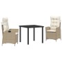 Conjunto de Comedor de Jardín 3 pcs Beige ratán sintético en Sillas de jardín | Comprar online en Foru.es