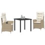 Conjunto de Comedor de Jardín 3 pcs Beige ratán sintético en Sillas de jardín | Comprar online en Foru.es