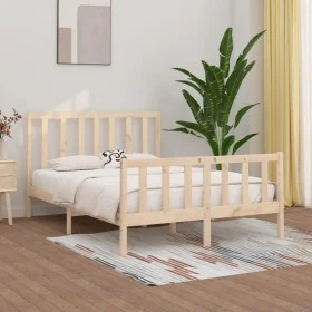 Estructura de cama de madera maciza 160x200 cm de vidaXL, Camas y somieres - Ref: Foro24-3106843, Precio: 127,97 €, Descuento: %