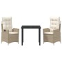 Conjunto de Comedor de Jardín 3 pcs Beige ratán sintético en Sillas de jardín | Comprar online en Foru.es