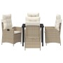 Conjunto de Comedor de Jardín 5 pcs Beige ratán sintético en Sillas de jardín | Comprar online en Foru.es